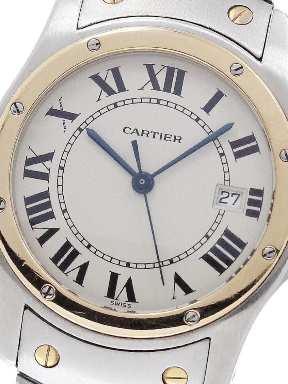 CARTIER Santos Rondo MM Date beige Dial Quartz Boy's Watch_966287